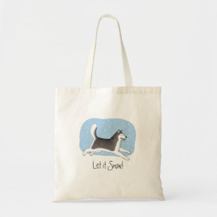 Tote Bag "Qu'il neige !" Conception de chien heureux