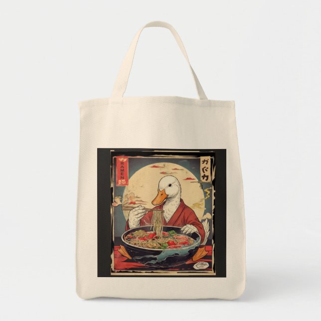 Tote Bag Quirky Duck Ramen Lover for anime lovers (Devant)