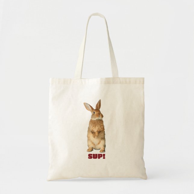 Tote Bag Quoi de neuf Bunny curieux (Devant)