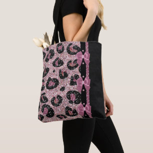 Tote Bag RAB Rockabilly Pink Leopard Ribbon Bows