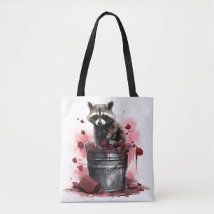 Tote Bag Raccoon dans poubelle Valentines jour