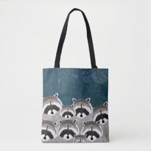 Tote Bag Raccoons Allover Fourre-tout