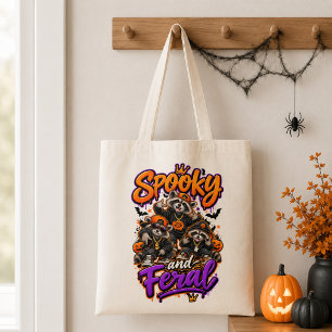 Tote Bag Raccoons d'Halloween Garçon Sauvage Effrayant