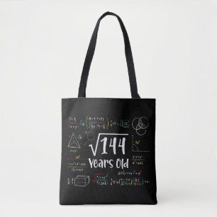 Tote Bag Racine carré de 144 12e anniversaire 12 ans Cadeau