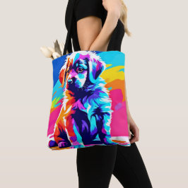 Tote Bag Rainbow Hug Dog Art