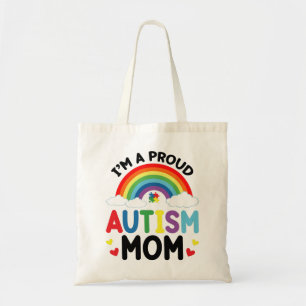 Tote Bag Rainbow I'm A Proud Autism Maman Autism Aware