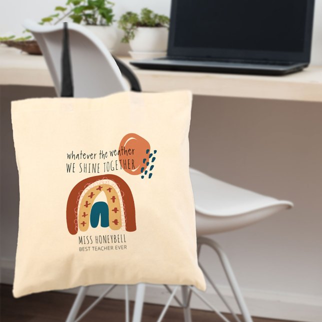 Tote Bag Rainbow Nous Brillons Ensemble Enseignant Personna (Créateur téléchargé)