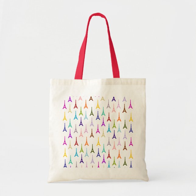 Tote Bag Rainbow Paris Tour Eiffel motif (Devant)