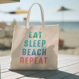 Tote Bag Rainbow Pride Manger Sleep Beach Répéter