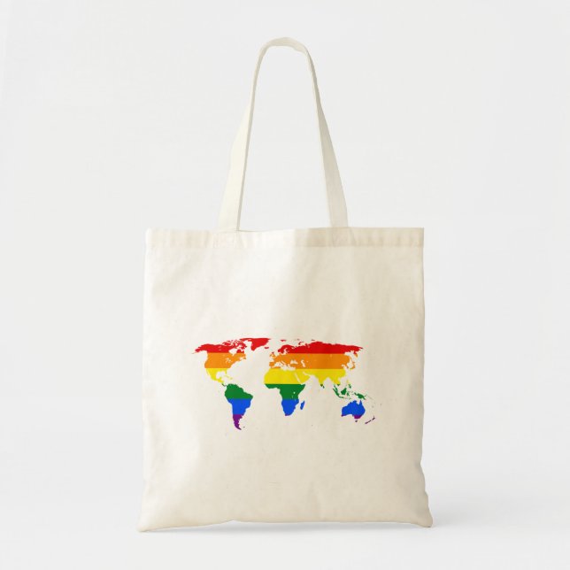 Tote Bag Rainbow world Map (Devant)