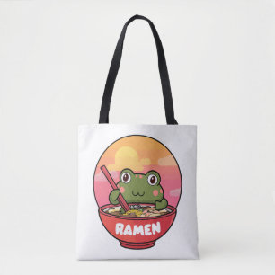 Tote Bag Ramen mangeant des grenouilles de Kawaii