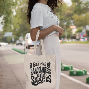 Tote Bag Randomness & Snacks Quirky Moderne Design