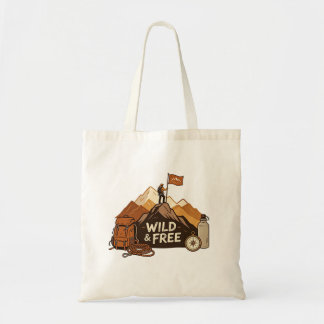 Tote Bag Randonnée montagneuse sauvage et libre vintage