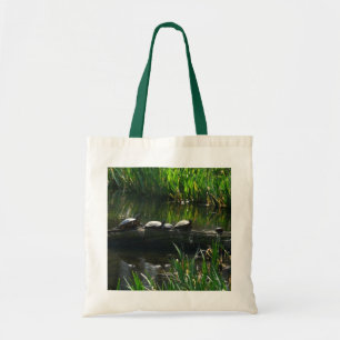 Tote Bag Rangée de tortues Green Nature Photo