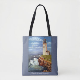 Tote Bag Rappelez-vous les belles choses phare Fourre-tout