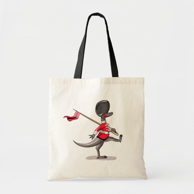 Tote Bag Raptor Habillé En Garde Britannique. (Devant)
