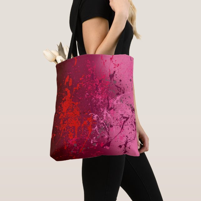 Tote Bag Raspberry Flurry : Art de projection abstrait (De près)