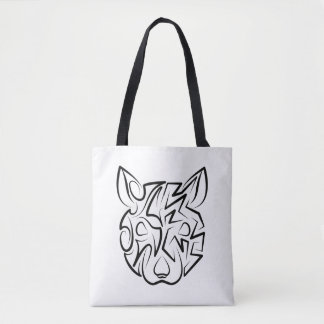 Tote Bag Rat tribal noir et blanc