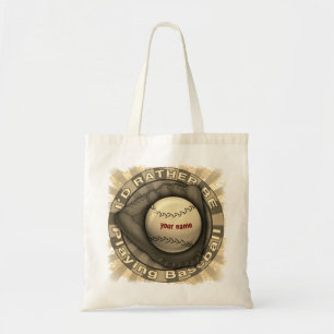 Tote Bag Rather play baseball