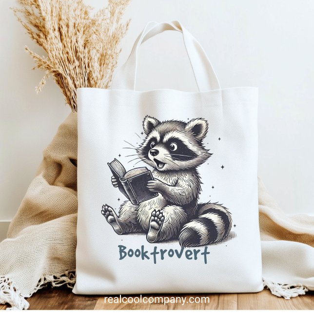 Tote Bag Raton laveur Booktrovert drôle  (Créateur téléchargé)
