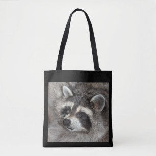 Tote Bag Raton laveur grand Fourre-tout. Fleurissent les