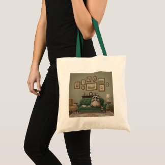 Tote Bag Raton laveur sirotant un café sur le canapé 