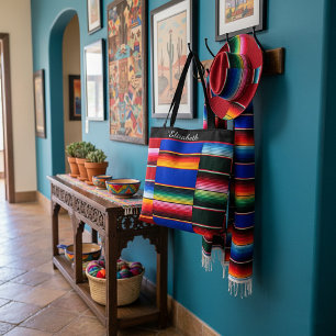 Tote Bag Rayure de serape personnalisée