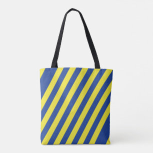 Tote Bag Rayures bleu foncé et jaune 