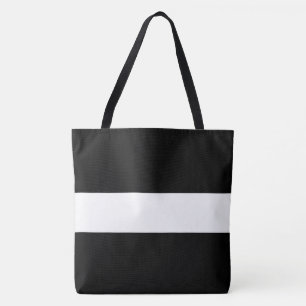 Tote Bag Rayures Marinières Blanches Noires Élégantes Profe