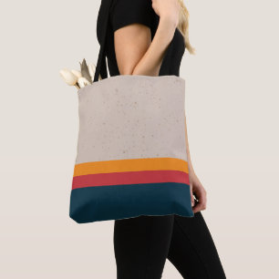 Tote Bag Rayures rétro Coucher de soleil & Ardoise