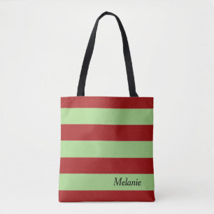 Tote Bag Rayures Rouge Foncé
