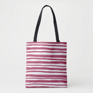 Tote Bag Rayures rouges Bordeaux