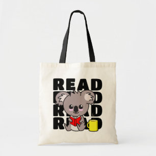 Tote Bag Read : Cute Koala Reading Book & Coffee Mug