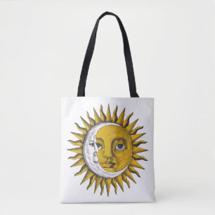 Tote Bag Rebord d'image du soleil et de la lune célestes