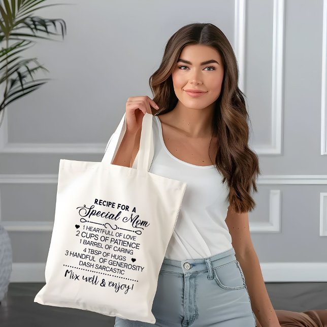 Tote Bag Recette pour un cadeau de fête des mères spécial p (Créateur téléchargé)