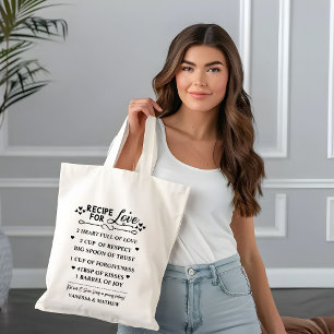 Tote Bag Recette pour un mariage heureux, Cadeau de shower