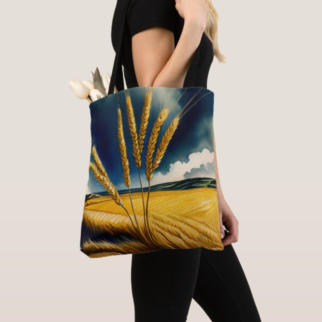 Tote Bag Récolte d'automne Prairie Gold Fourre-tout (De près)
