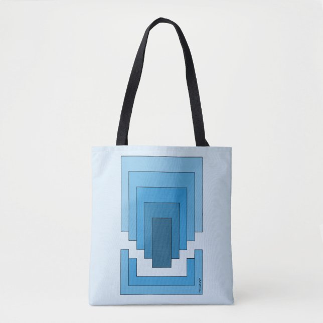 Tote Bag Rectangle Abstrait en bleu (Devant)