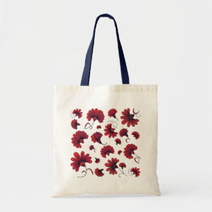 Tote Bag Red Carnation Vector Pattern Flower