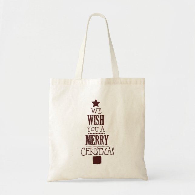 Tote Bag Red Christmas Tee Wish (Devant)