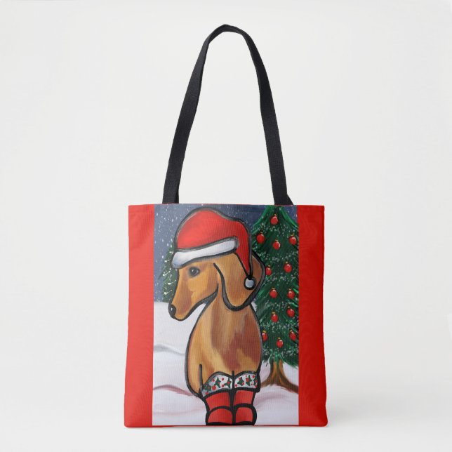 Tote Bag Red Dachshund (Devant)