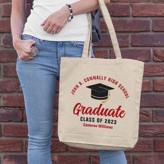 Tote Bag Red Graduate Classe personnalisée de 2023 Graduati (Créateur téléchargé)
