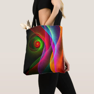 Tote Bag Red Green Orange Modern Abstrait Art Motif #22