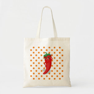Tote Bag Red Hot Pepper Diva Pois orange