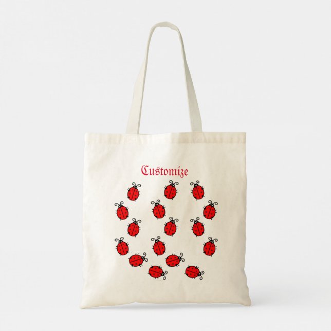 Tote Bag Red Ladybugs Crawling Thunder_Cove (Dos)