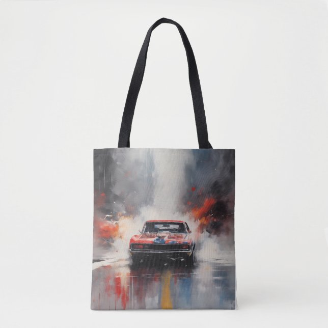 Tote Bag Red Muscle Car direction (Devant)