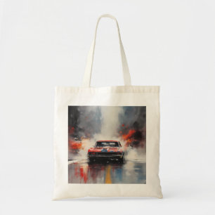 Tote Bag Red Muscle Car direction