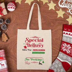 Tote Bag Red Père Noël Sack North Pôle Livraison Joyeux Noë