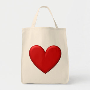 Tote Bag Red Puffy Heart