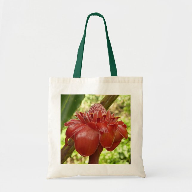 Tote Bag Red Torch Ginger Tropical Flower Photographie (Devant)